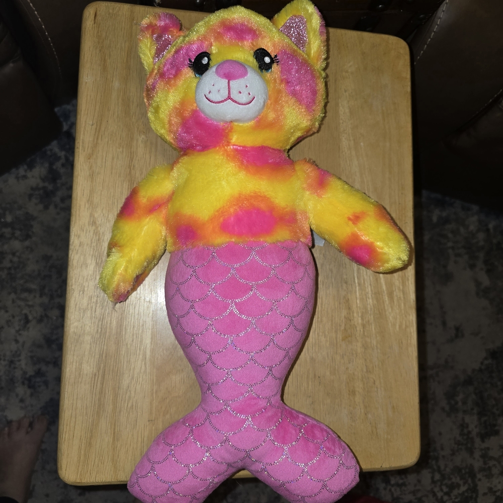 Build-A-Bear Neon - Mer-Cat - Tie Dye Cat Kitty Mermaid Plush 🧜‍♀️🌈 Great